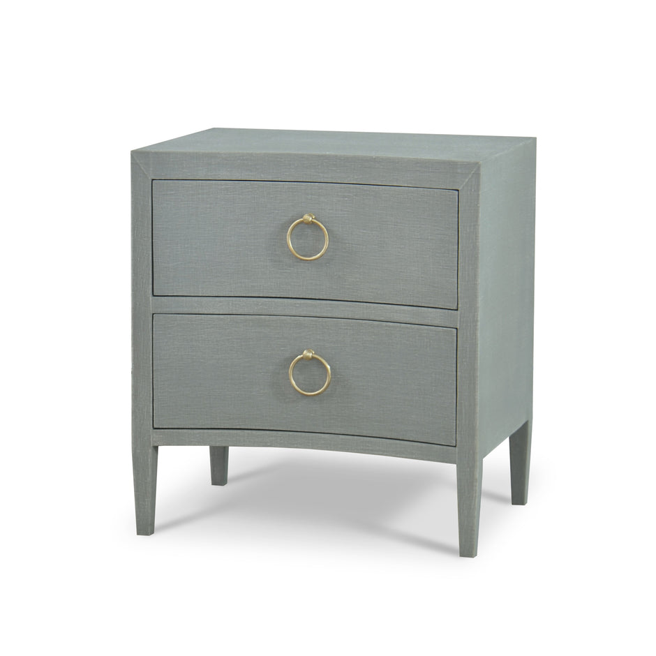 Mornington Linen Wrapped Nightstand - Linen Pale Blue * lightly sanded to give a light weathered appearance.