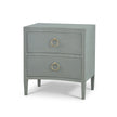 Mornington Linen Wrapped Nightstand - Linen Pale Blue * lightly sanded to give a light weathered appearance.