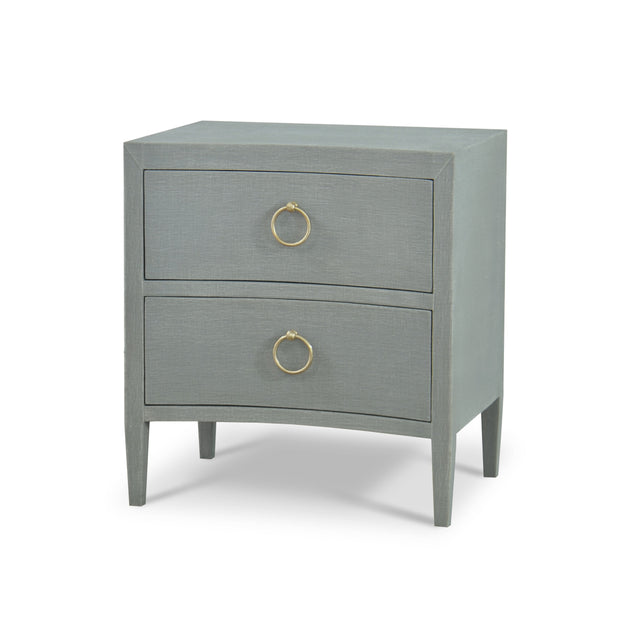 Mornington Linen Wrapped Nightstand - Linen Pale Blue * lightly sanded to give a light weathered appearance.