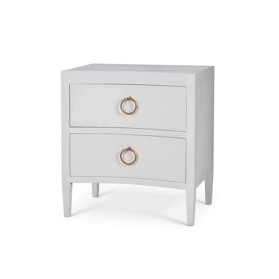 Mornington Linen Wrapped Nightstand in True White