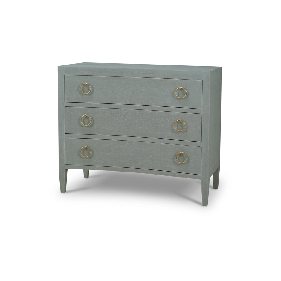 Mornington Linen Wrapped 3 Drawer Dresser - Linen Pale Blue * lightly sanded to give a light weathered appearance.