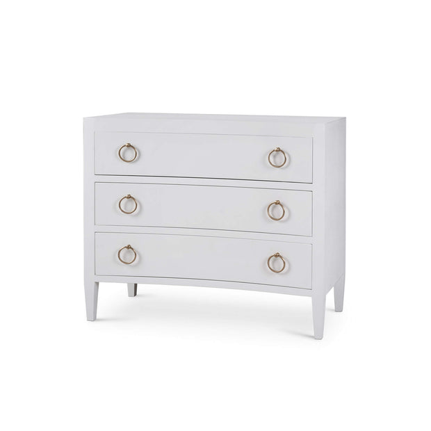 Mornington Linen Wrapped 3 Drawer Dresser in True White