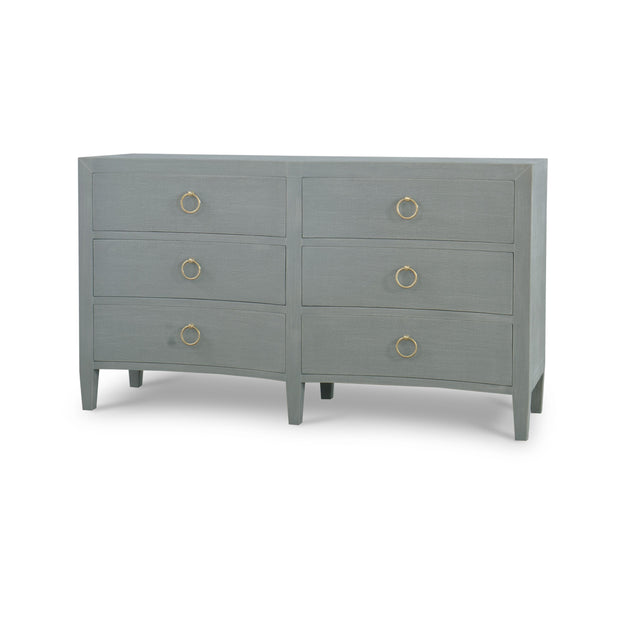 Mornington Linen Wrapped 6 Drawer Dresser in Linen Pale Blue