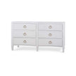 Mornington Linen Wrapped 6 Drawer Dresser - Linen True White