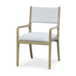 Norfolk Dining Chair In Fruitwood w/ Arctic White Performance Fabric