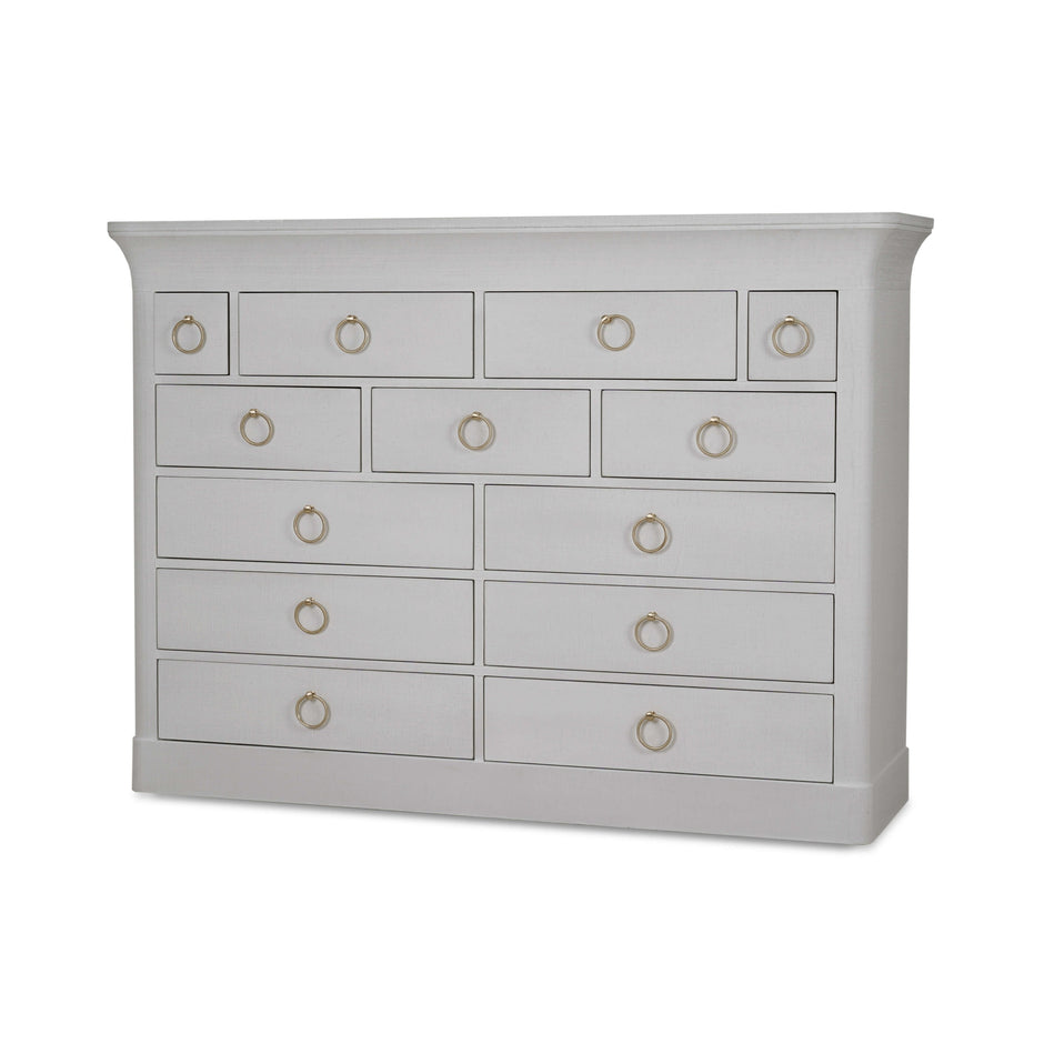 Large Claremont Linen Wrapped Dresser - Linen Dove White