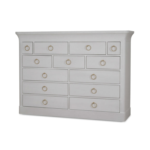 Large Claremont Linen Wrapped Dresser - Linen Dove White