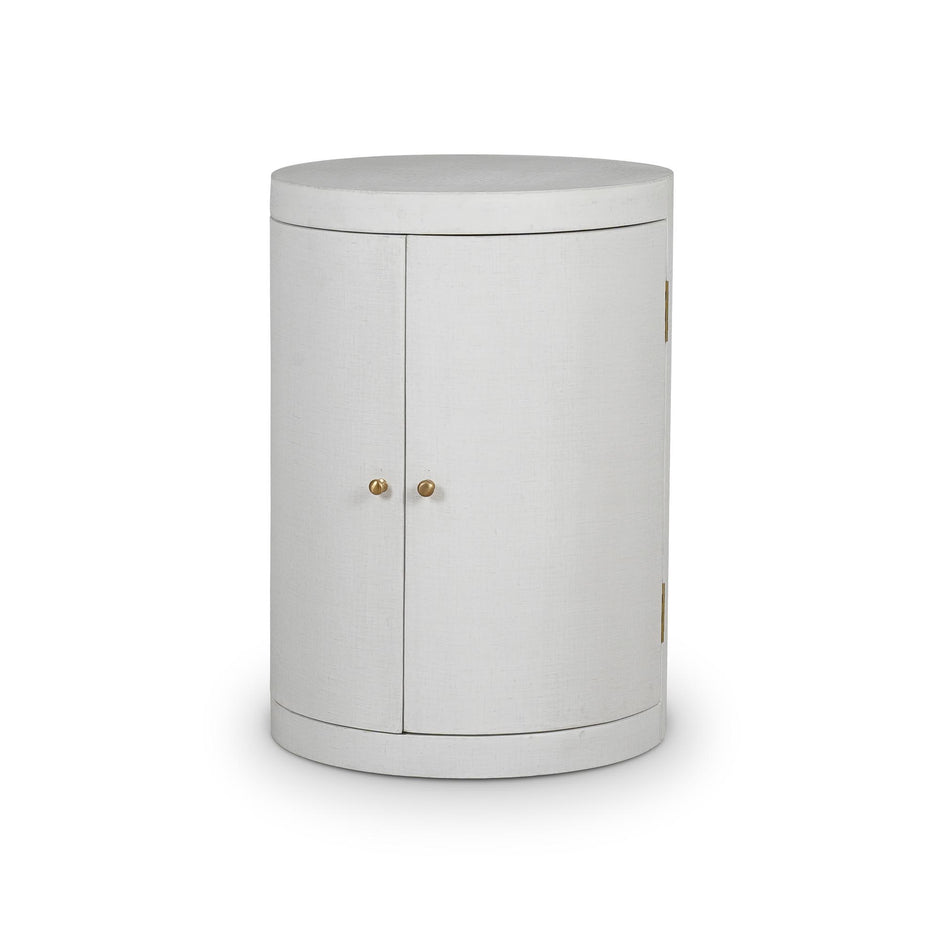 Ringo Drum Table - Linen Dove White