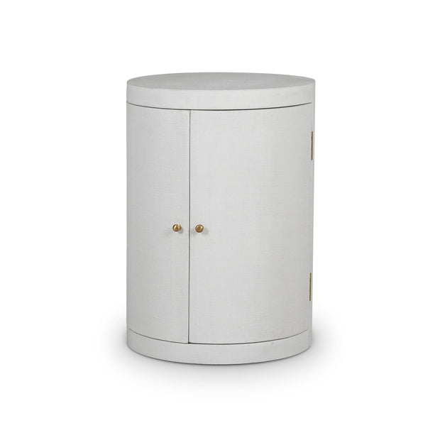 Ringo Drum Table - Linen Dove White