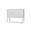 Westminster Linen Wrapped Concave 2 Door Sideboard - Linen Dove White