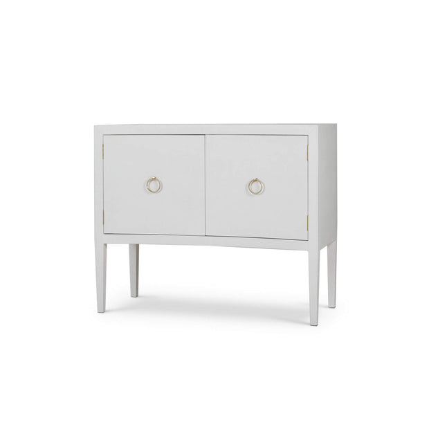 Westminster Linen Wrapped Concave 2 Door Sideboard - Linen Dove White