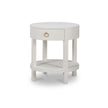 Milan Linen Wrapped Side Table - Linen Dove White