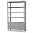 Westminster Concave Linen Wrapped Shelving Unit - Linen Ice Grey