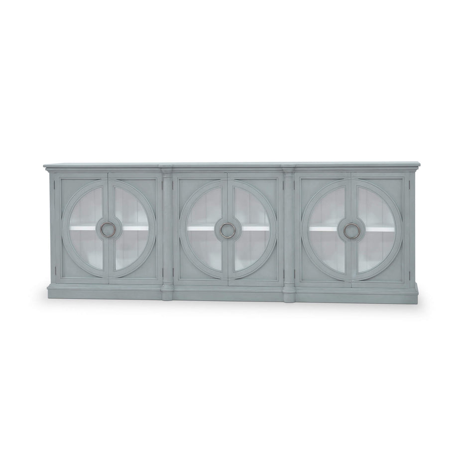 Pimlico 6 Door Sideboard in Grey Charleston w/ True White Interior