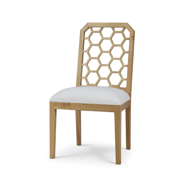 Ceylon Dining Chair in Fruitwood w/ Arctic White Performance Fabric