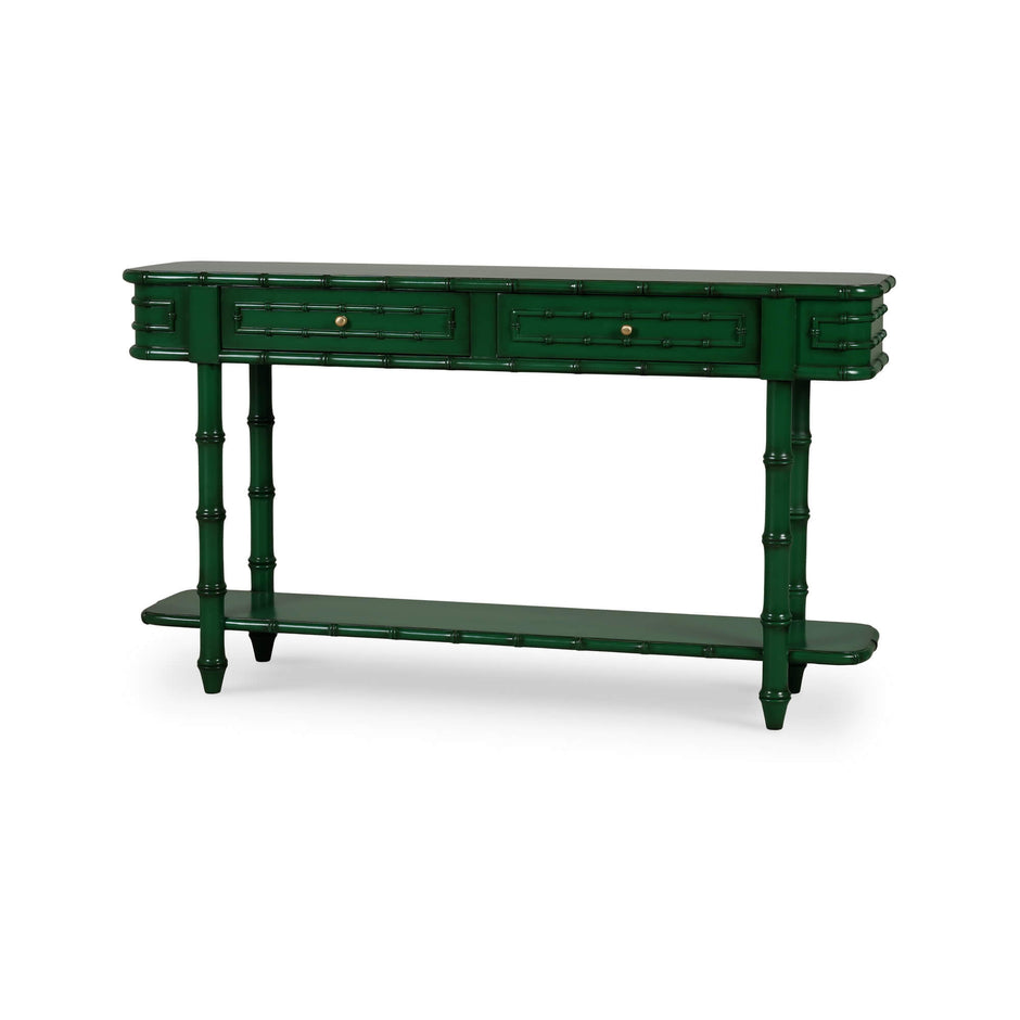 Hurlingham Console Table in Jade Green