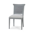 Gustavian Dining Chair w/ Rattan Back in Grey Charleston w/ Boucle Sand Performance Fabric
