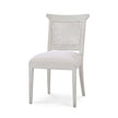 Gustavian Dining Chair w/ Rattan Back - White Charleston (*comes as shown, rubbed distress)