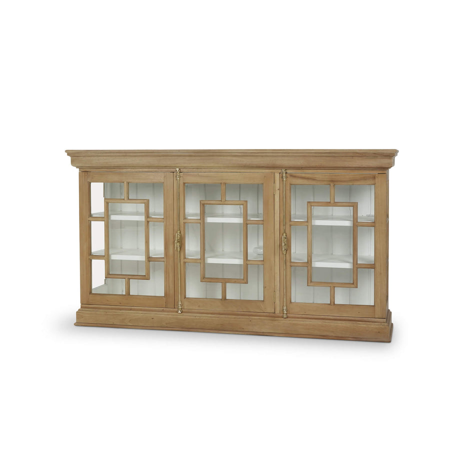 Bruges 3 Door Credenza in Fruitwood w/ True White Interior