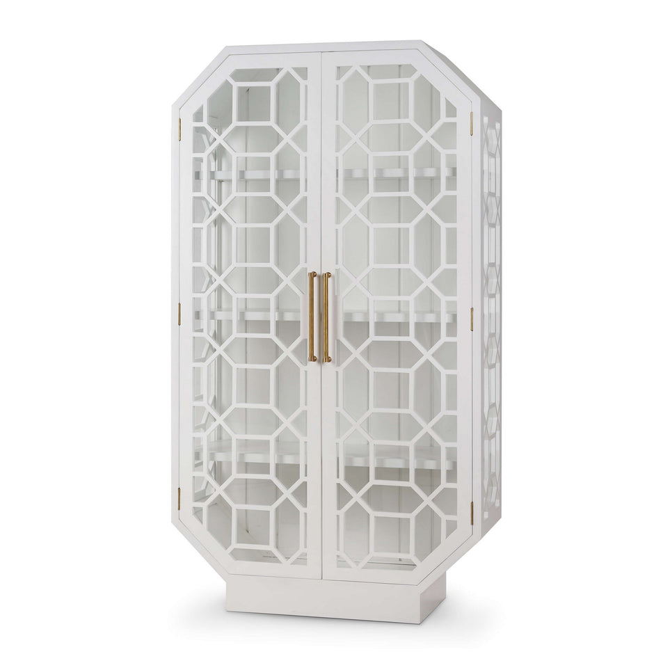 Hampton Display Cabinet - True White * (comes without distressing)