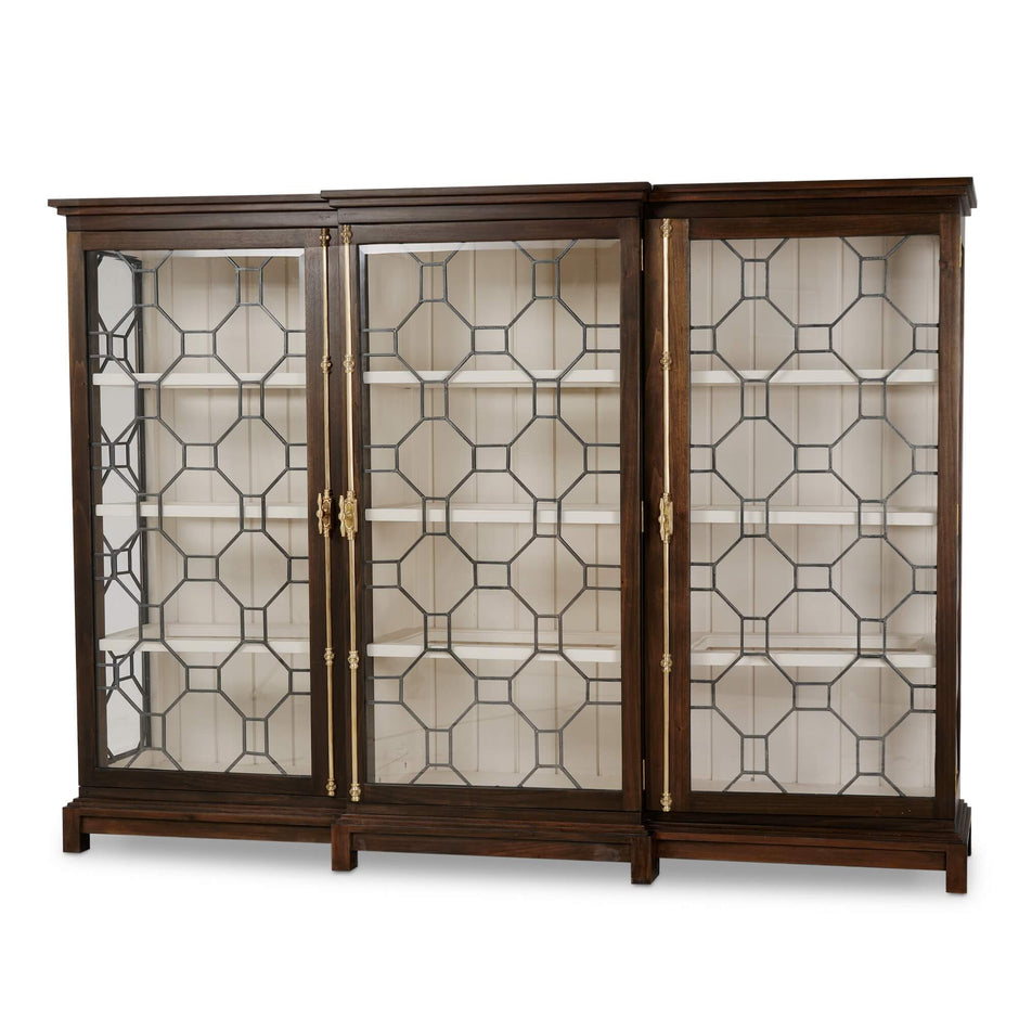 Ceylon 3 Door Display Cabinet - Dark Walnut