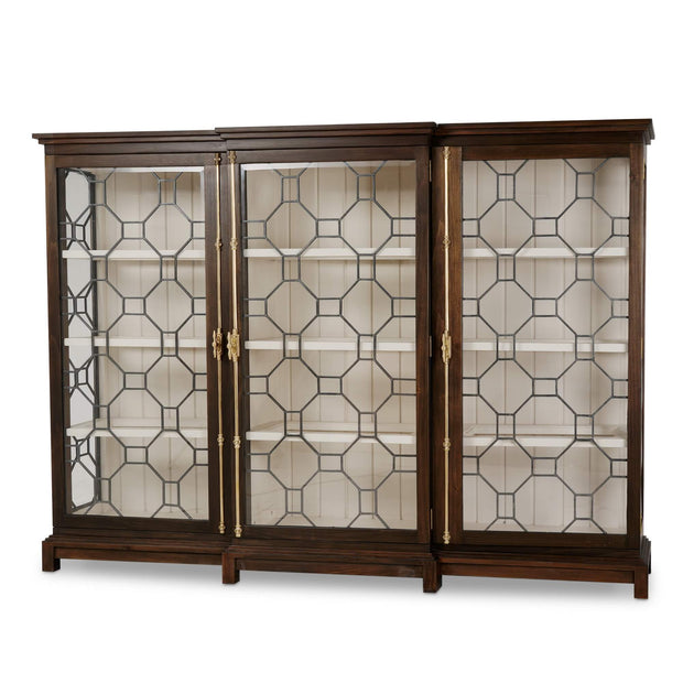 Ceylon 3 Door Display Cabinet - Dark Walnut