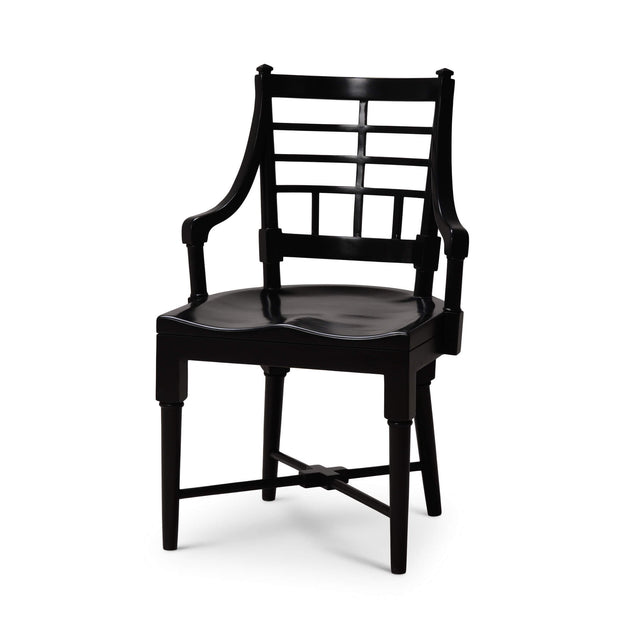 Lutyens Dining Chair W/ Arm - Black Shiny