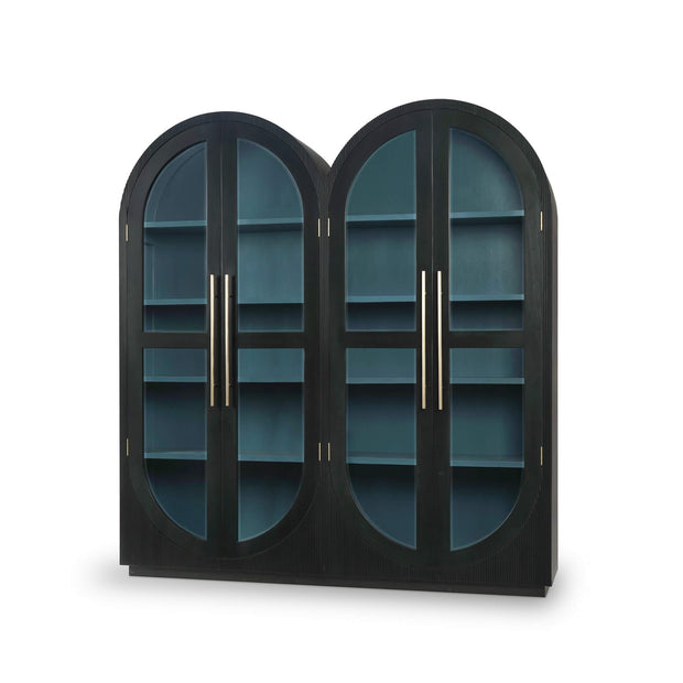 Bilbao Double Arched Display Cabinet - Batavia Black