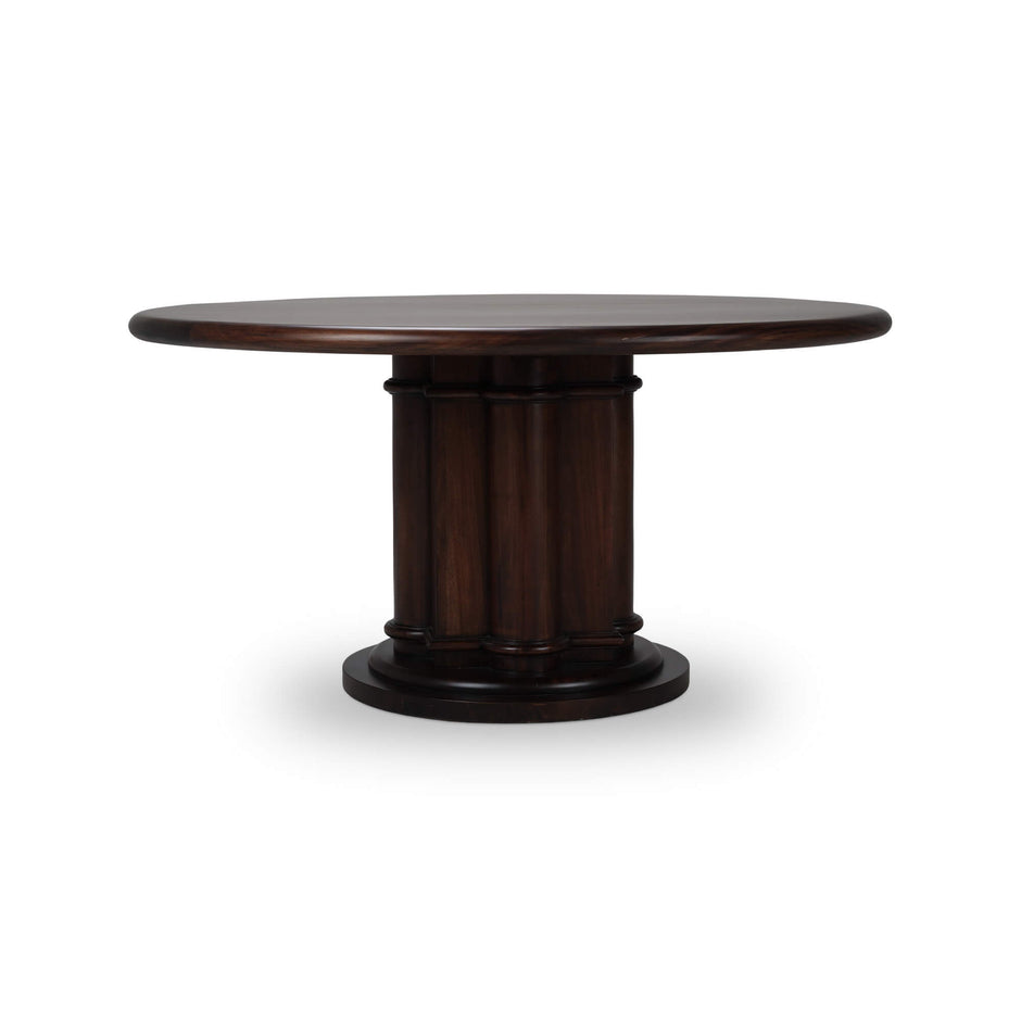 Hobsons Round Dining Table - Matt Teak Brown