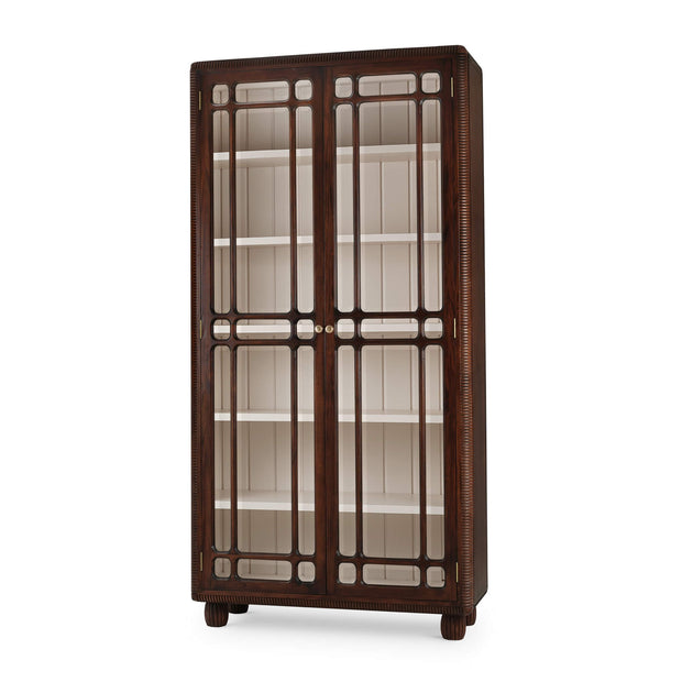 Toulouse Glass Display Cabinet - Matt Teak Brown