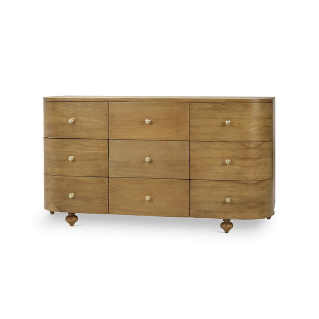 Fenchurch Solid Wood 9 Drawer Dresser - Antique French Oak (*this finish requires bleaching, which often leads to variations in wood color)
