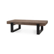 Tuscan Teak Rectangular Coffee Table in Tuscan Brown w/ Metal Base in Vintage Rust