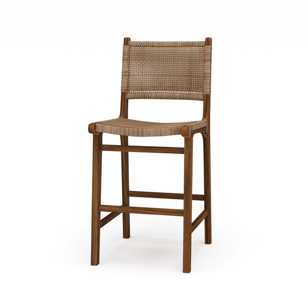 Logan Counter Stool w/ Rattan - Teak