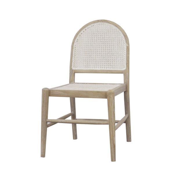 Serenity Dining Chair w/ Upholstered Seat & Rattan Back