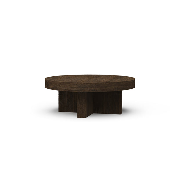 Tuscan Rustic Distressed Round Coffee Table - Teak