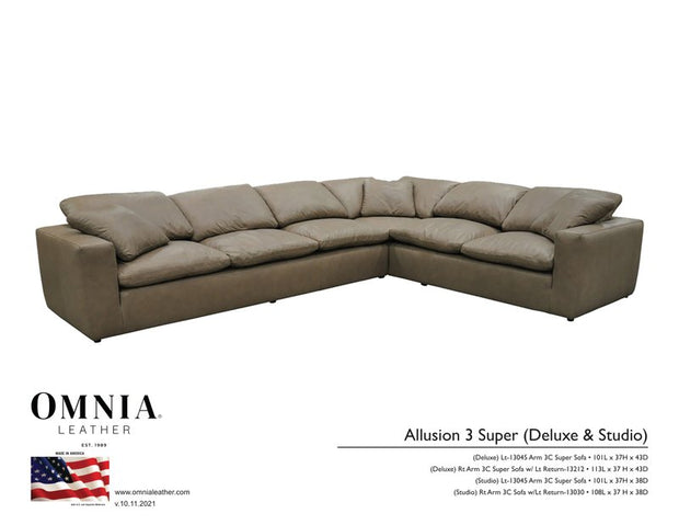 Allusion3Super Sectional - OMNIA Leather Furniture
