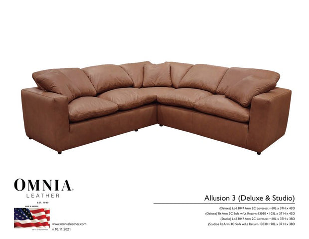 Allusion3 Sectional - OMNIA Leather Furniture