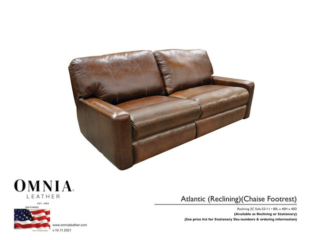 Atlantic Recl Sofa - OMNIA Leather Furniture