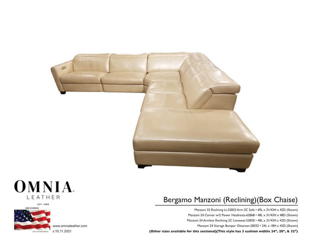 Bergamo Manzoni Sectional - OMNIA Leather Furniture