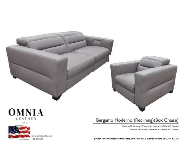 Bergamo Moderno Sofa Chair - OMNIA Leather Furniture