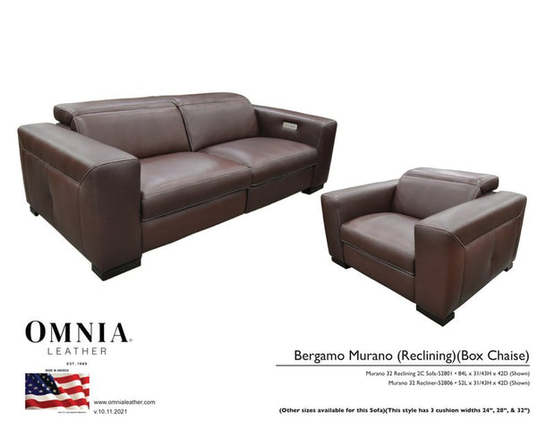 Bergamo Murano Sofa Chair - OMNIA Leather Furniture