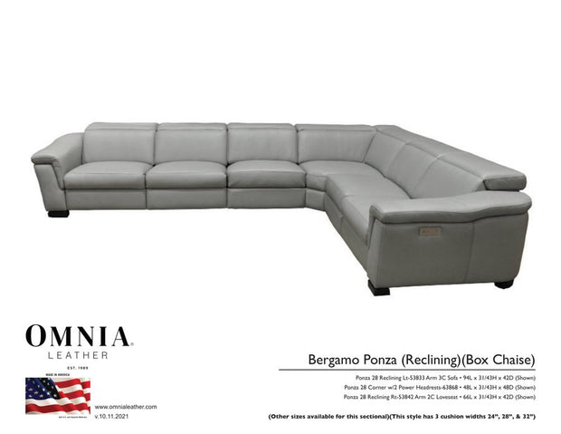 Bergamo Ponza Sectional - OMNIA Leather Furniture
