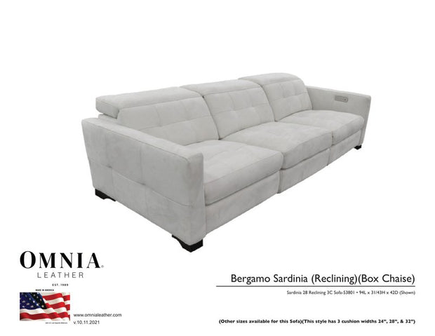 Bergamo Sardinia Sofa - OMNIA Leather Furniture
