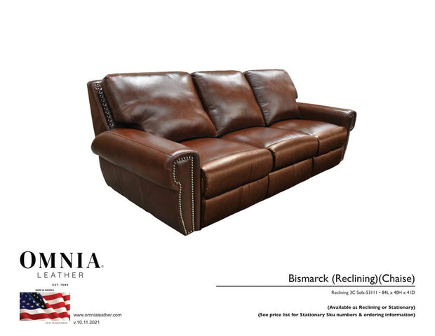 Bismarck Recl Sofa - OMNIA Leather Furniture