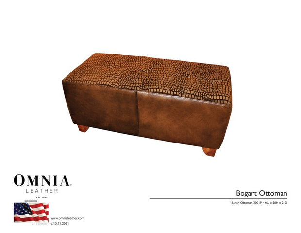 Bogart Ottoman - OMNIA Leather Furniture