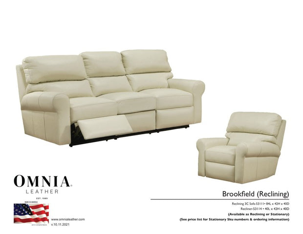 Brookfield Sofa Chair - OMNIA Leather Furniture