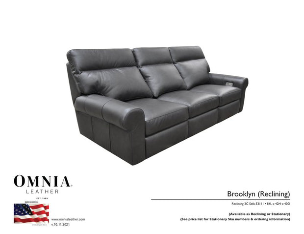 Brooklyn Recl Sofa - OMNIA Leather Furniture