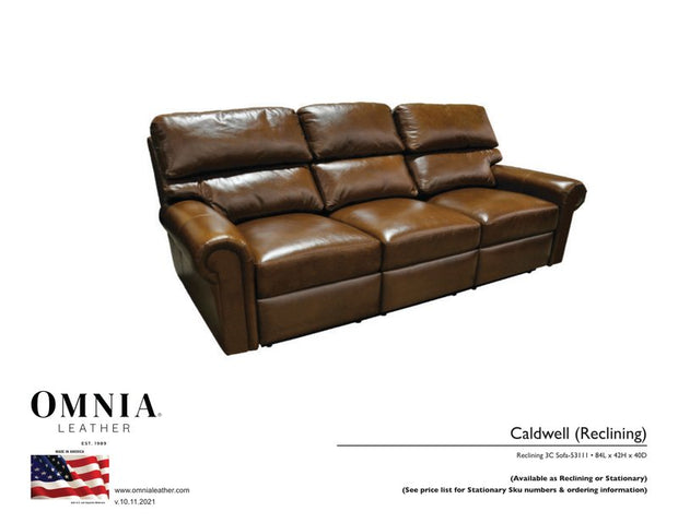 Caldwell Recl Sofa - OMNIA Leather Furniture