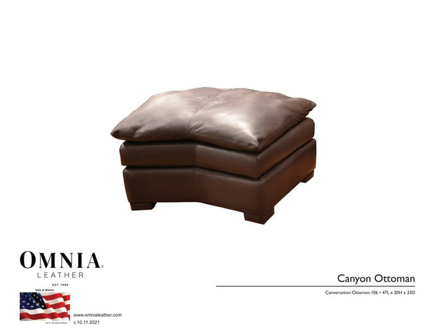 Canyon Conversation Ottoman - OMNIA Leather Furniture