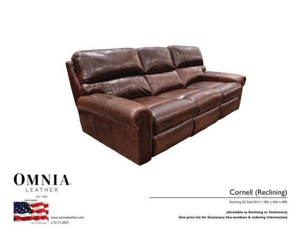 Corrnell Recl Sofa - OMNIA Leather Furniture